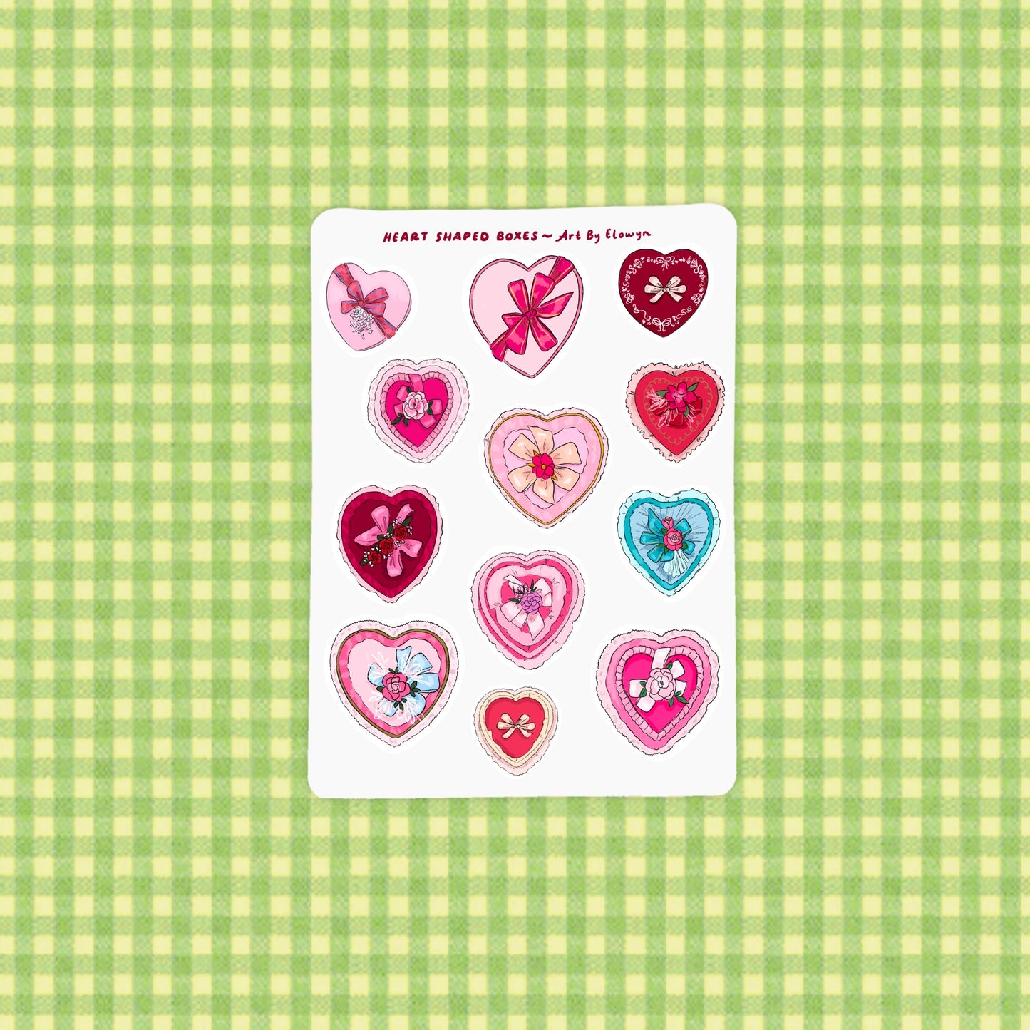 Heart Shaped Boxes Sticker Sheet