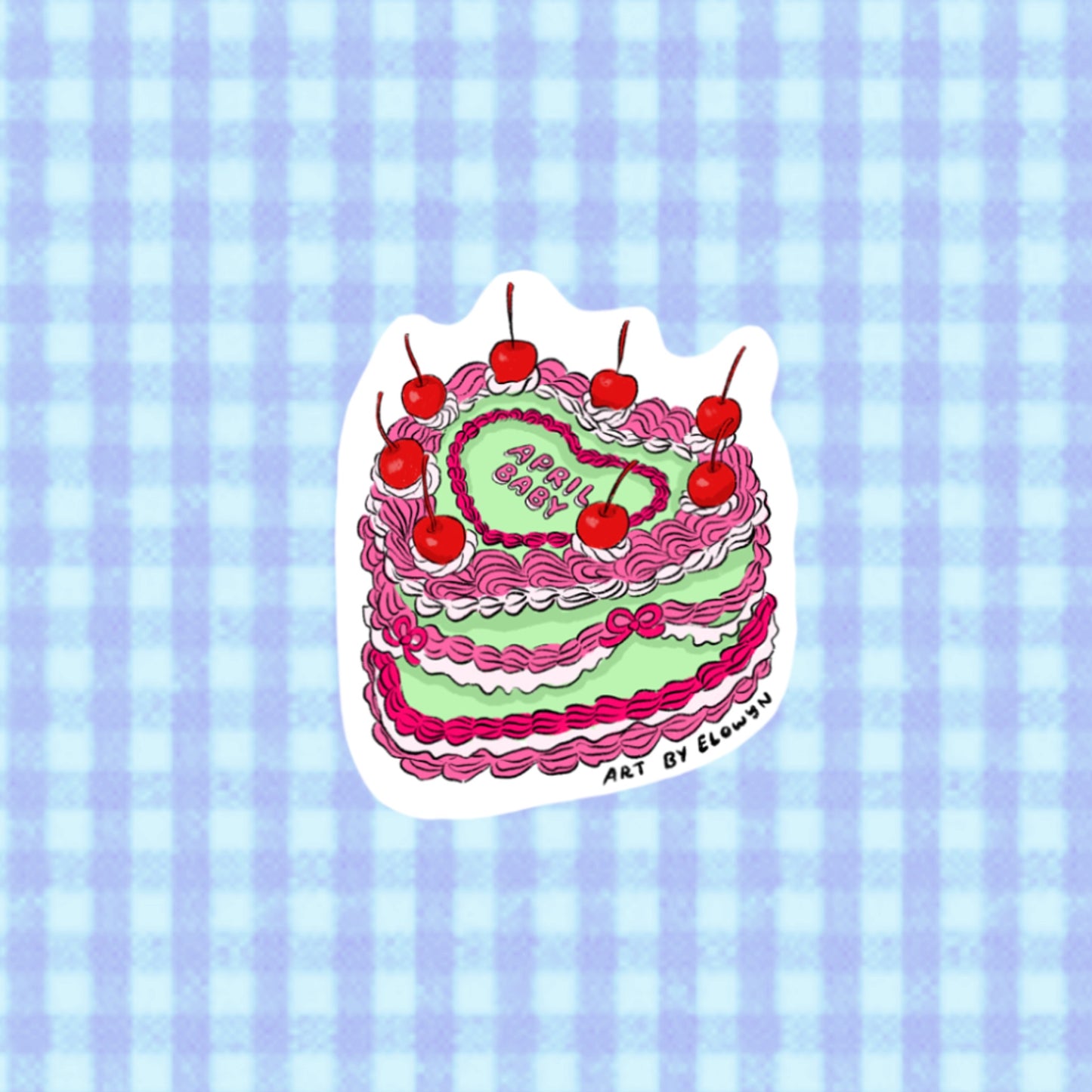 April Baby Cake Sticker