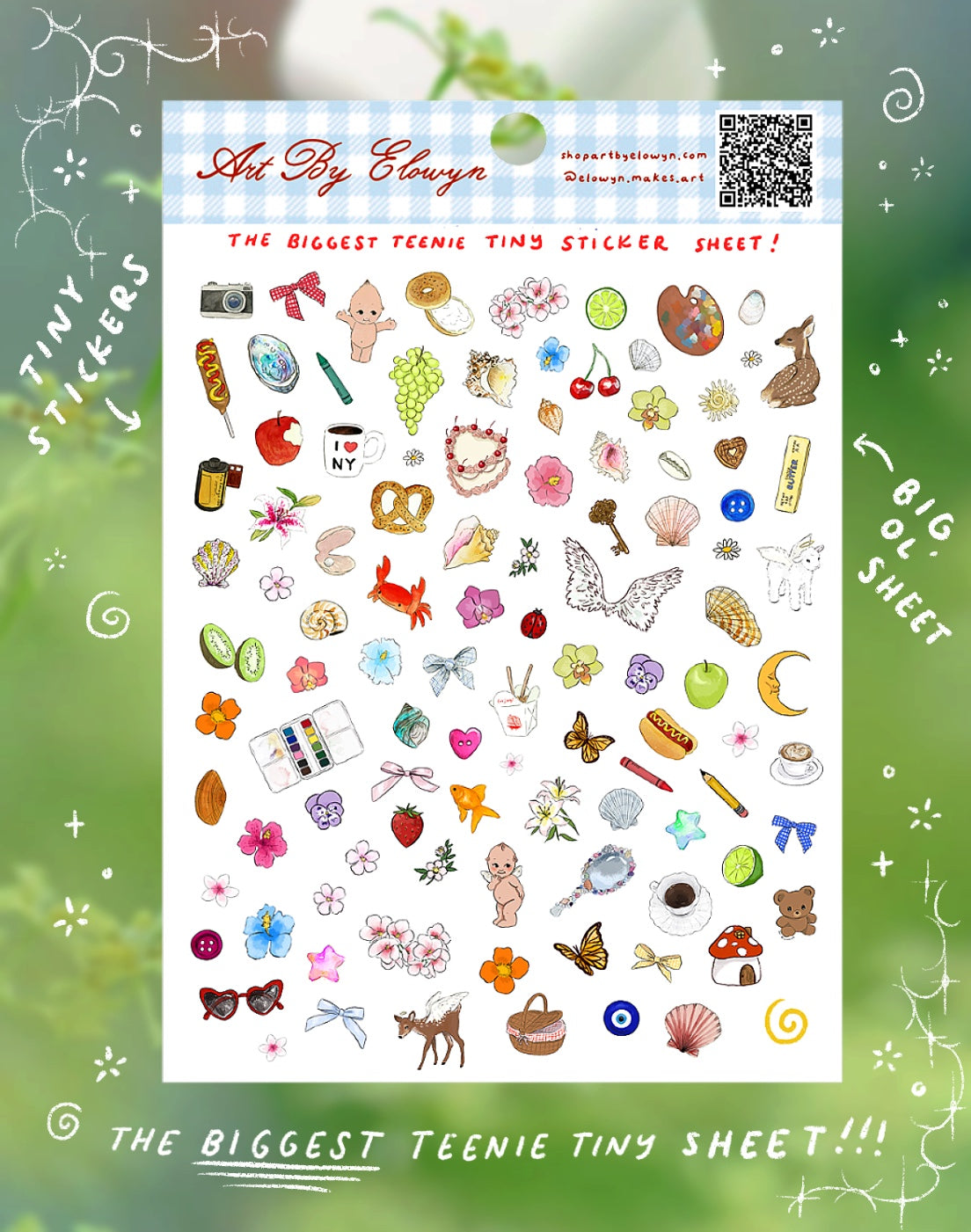 The BIGGEST Teenie Tiny Sticker Sheet- 100 Mini Stickers (8.5" x 11")