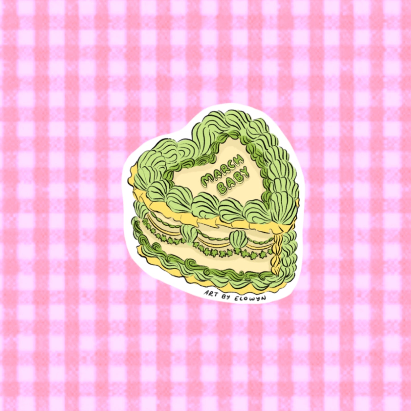 March Baby Cake Sticker