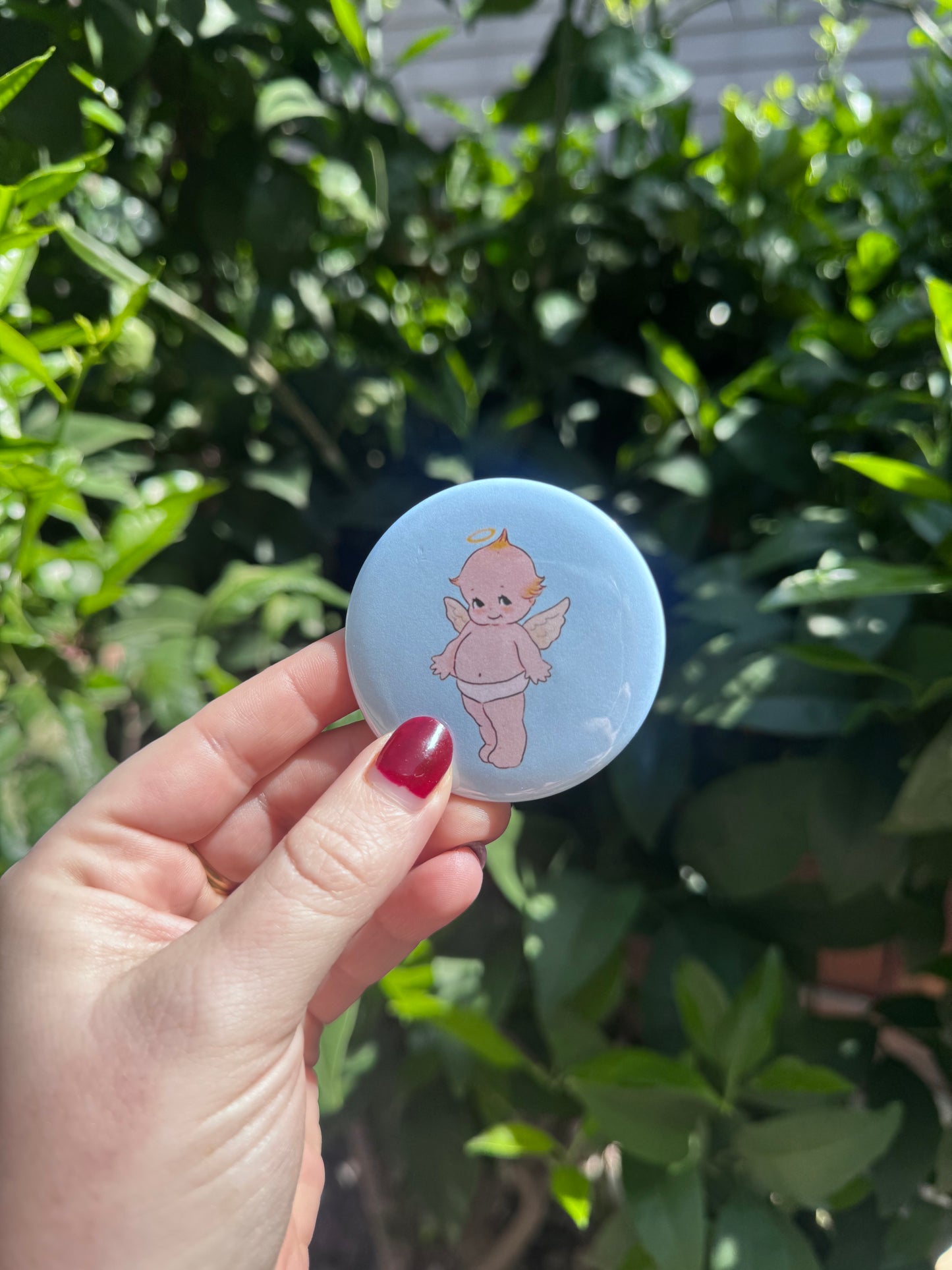Blue Angel Baby Button