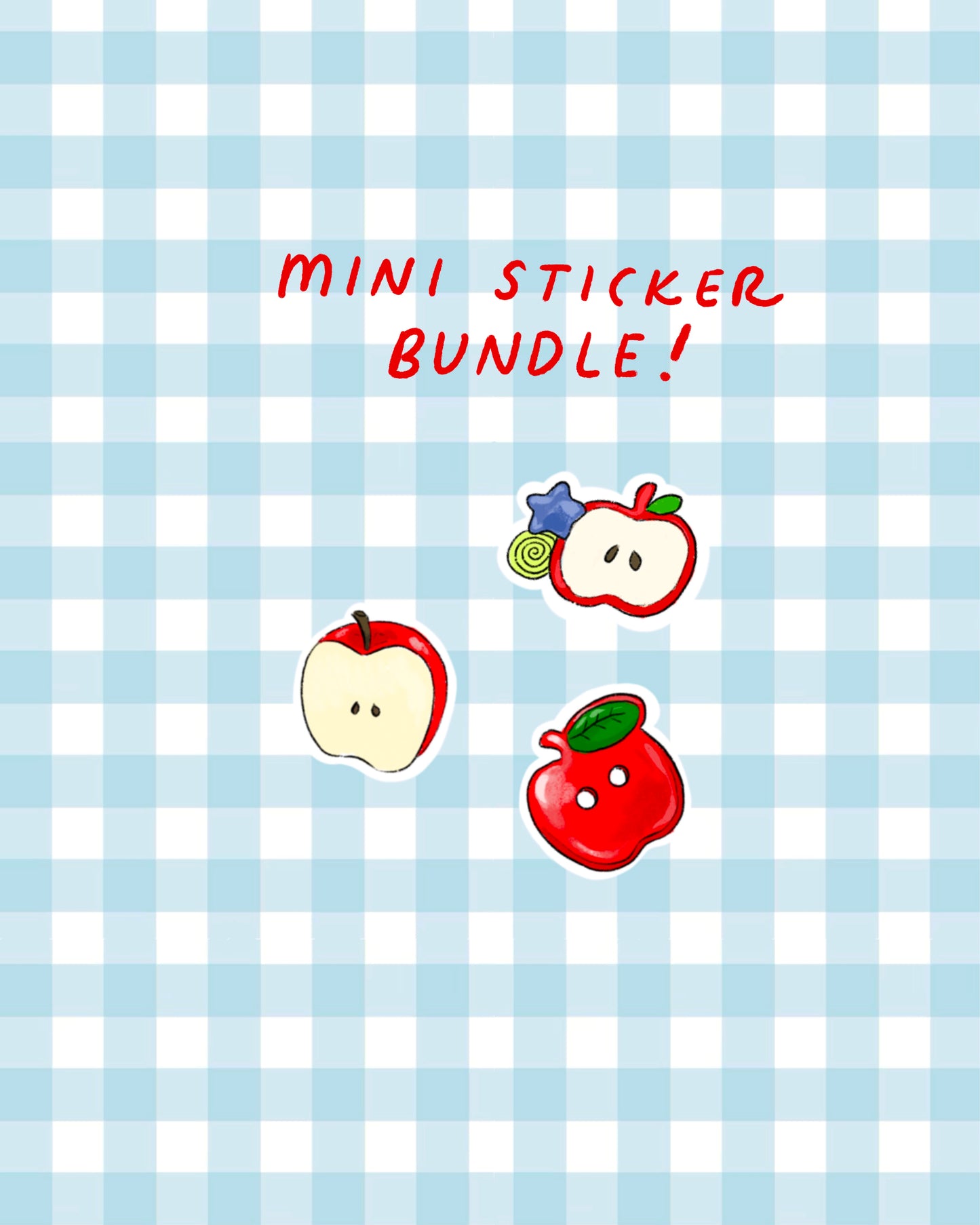 Bundle of 3 Mini Apple Stickers