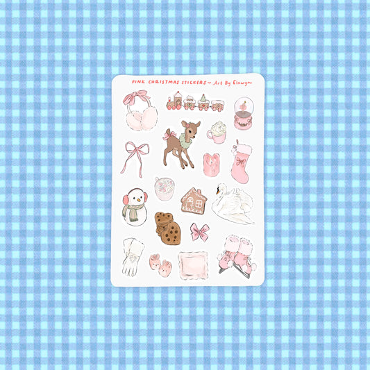 Pink Christmas Sticker Sheet