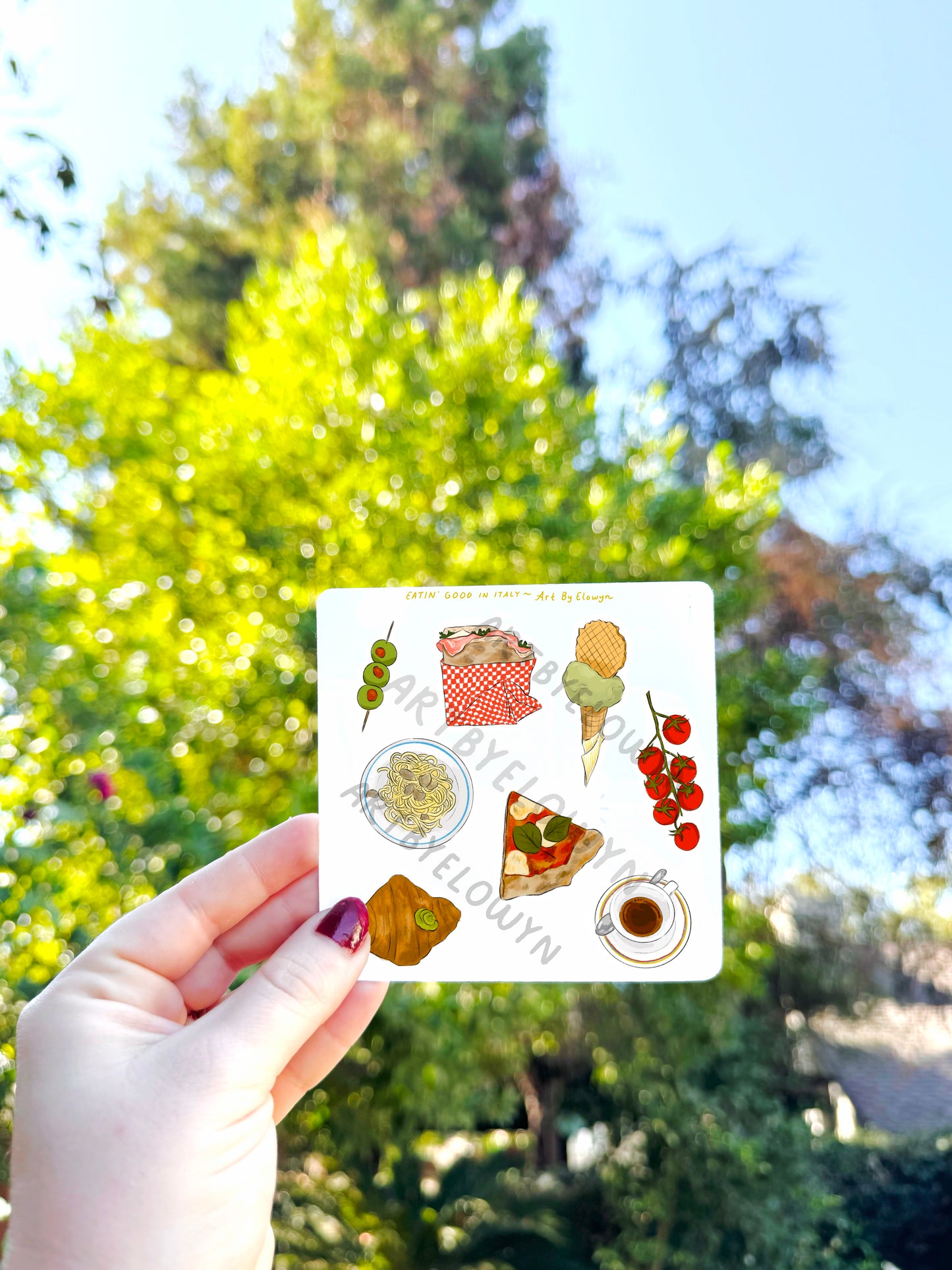 Mini Italian Food Sheet - 4x4 Sticker Sheet