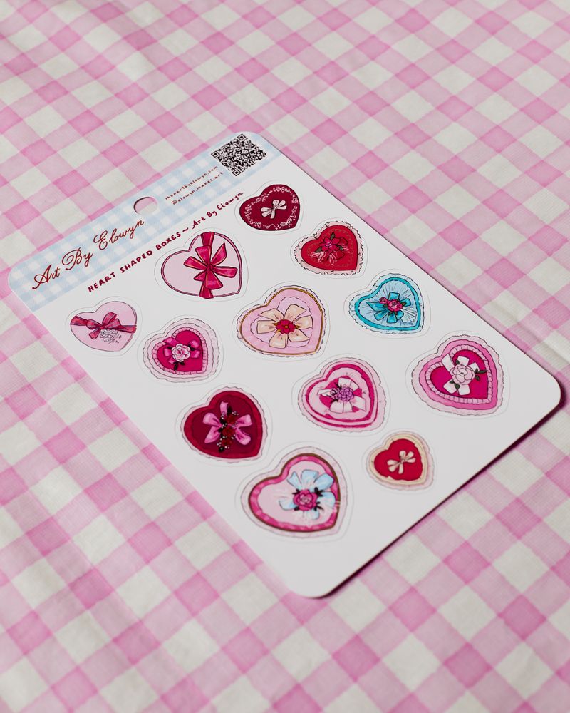 Heart Shaped Boxes Sticker Sheet
