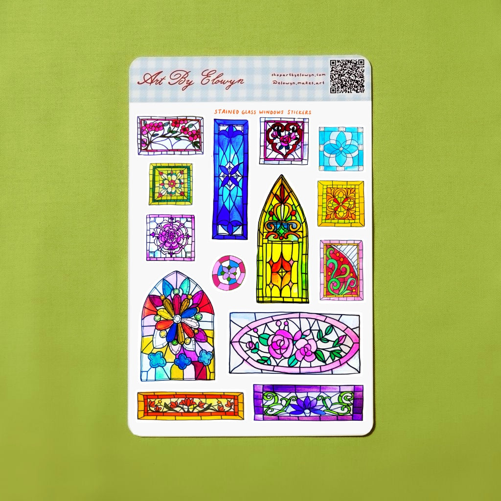 Stained Glass Windows Sticker Sheet