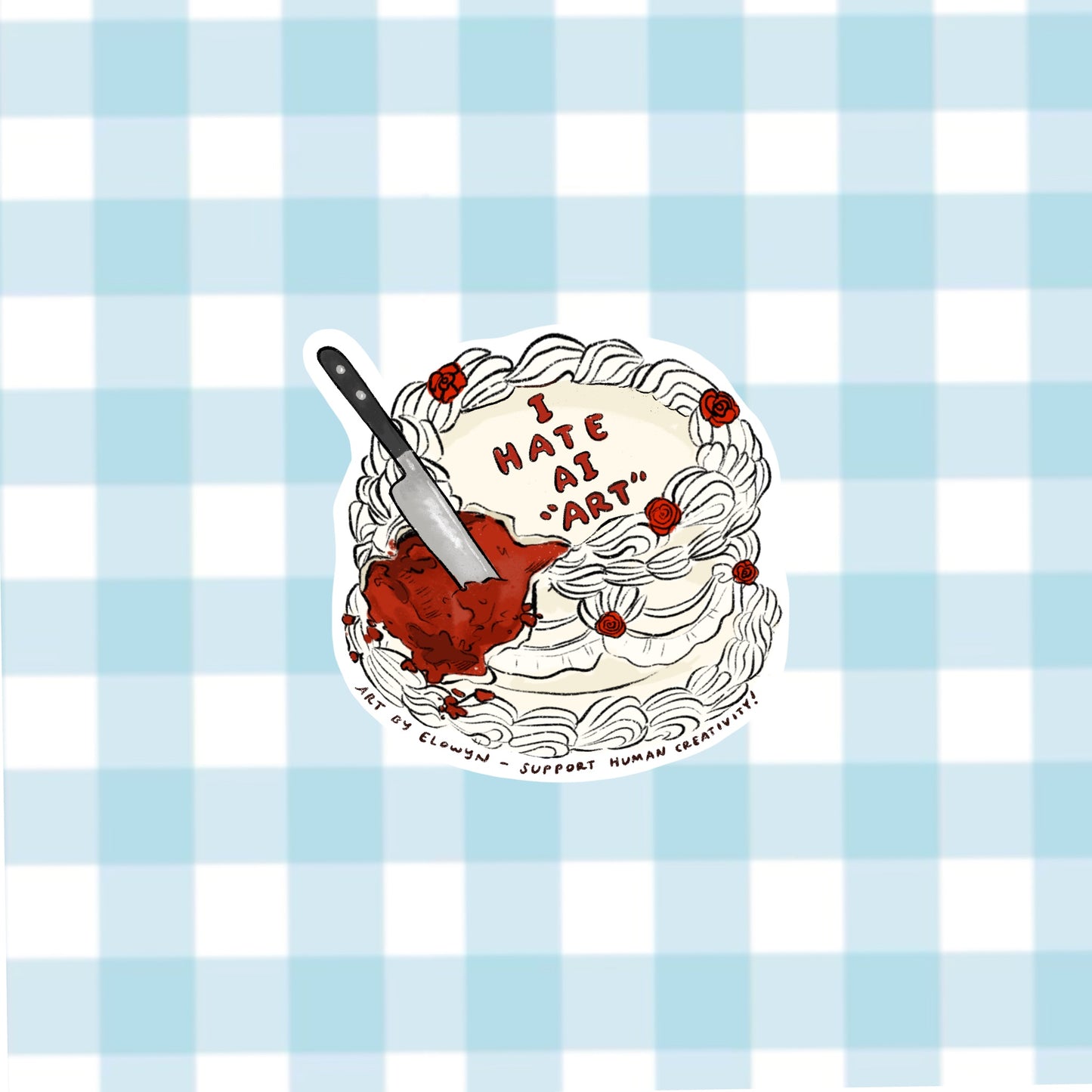 I Hate AI “Art” Cake Sticker