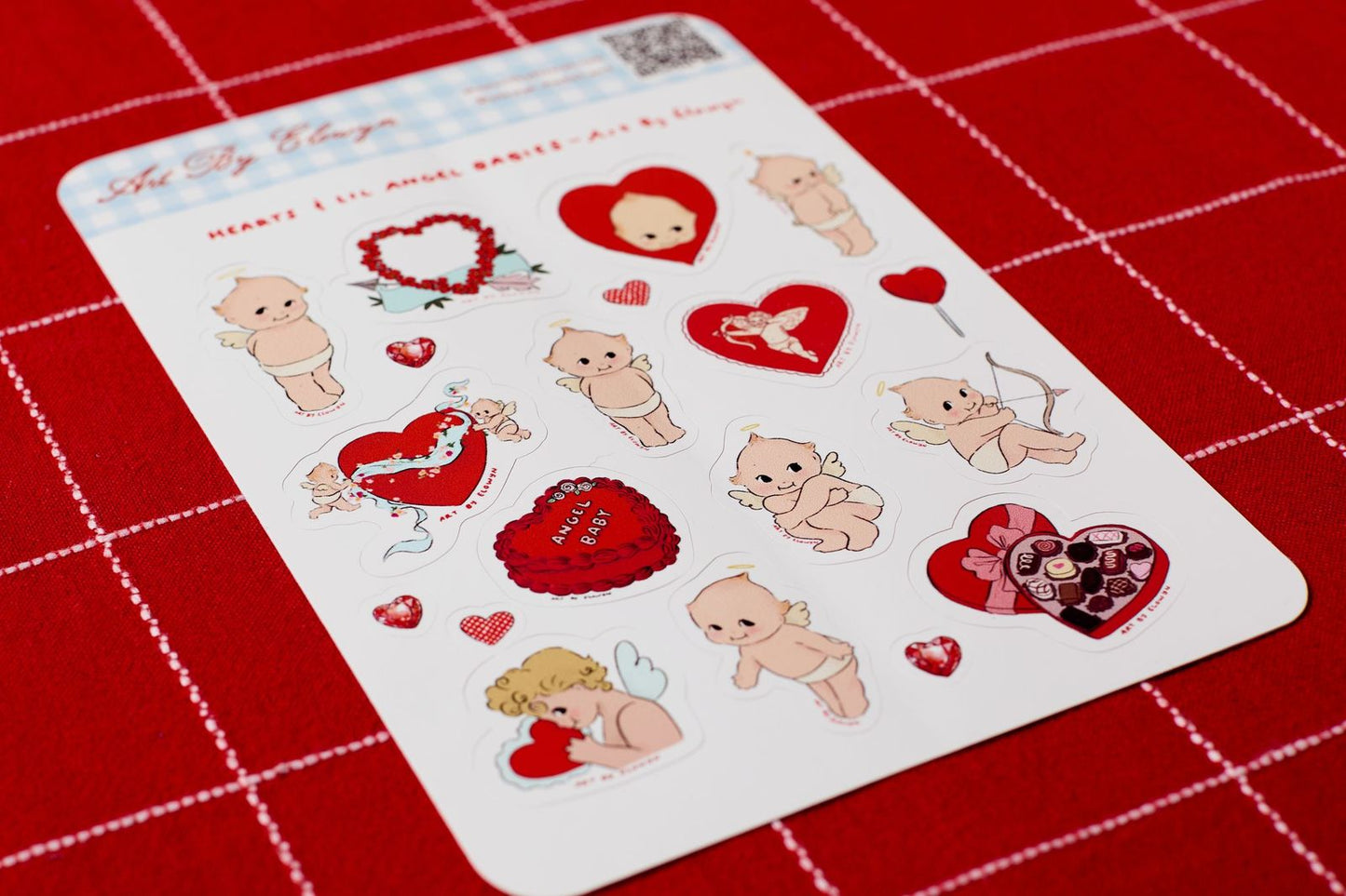 Hearts and Lil Angel Babies Sticker Sheet