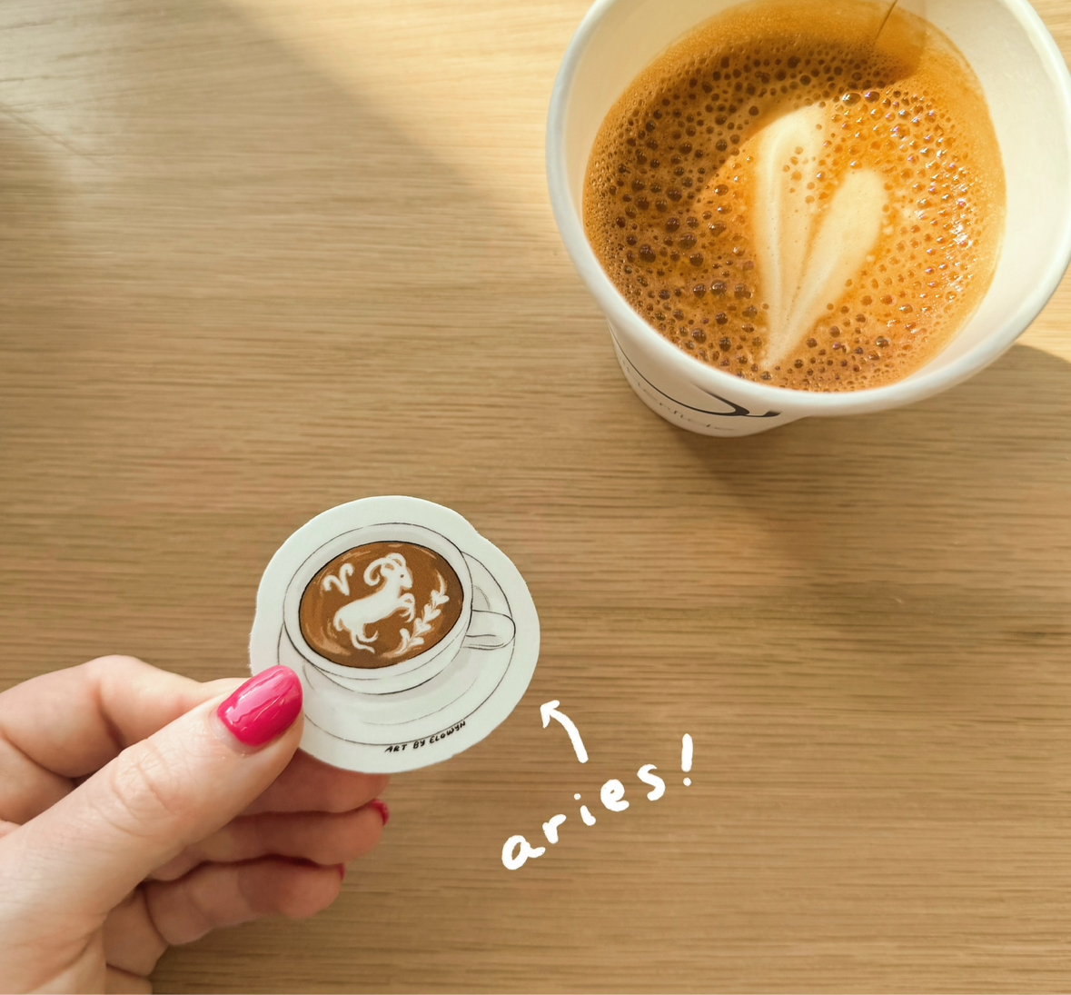 Mini Zodiac Latte Art Coffee Cup Stickers