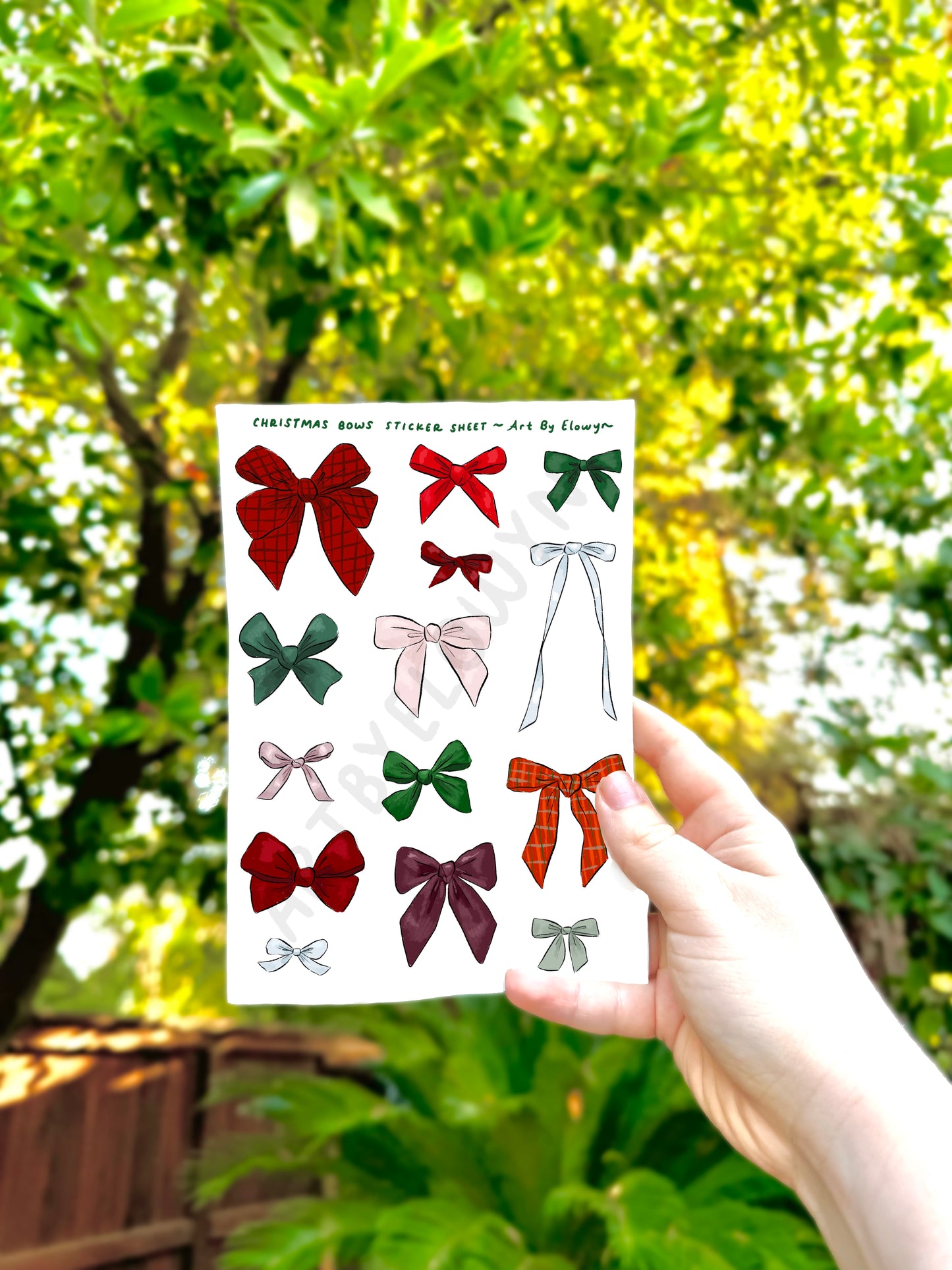 Christmas Bows Sticker Sheet