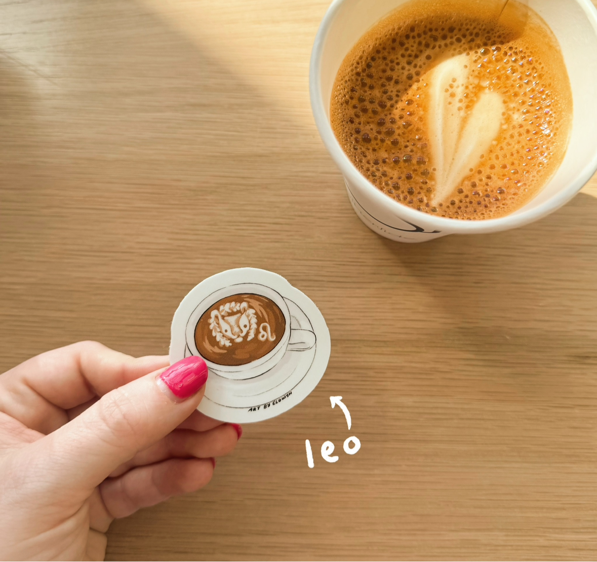 Mini Zodiac Latte Art Coffee Cup Stickers