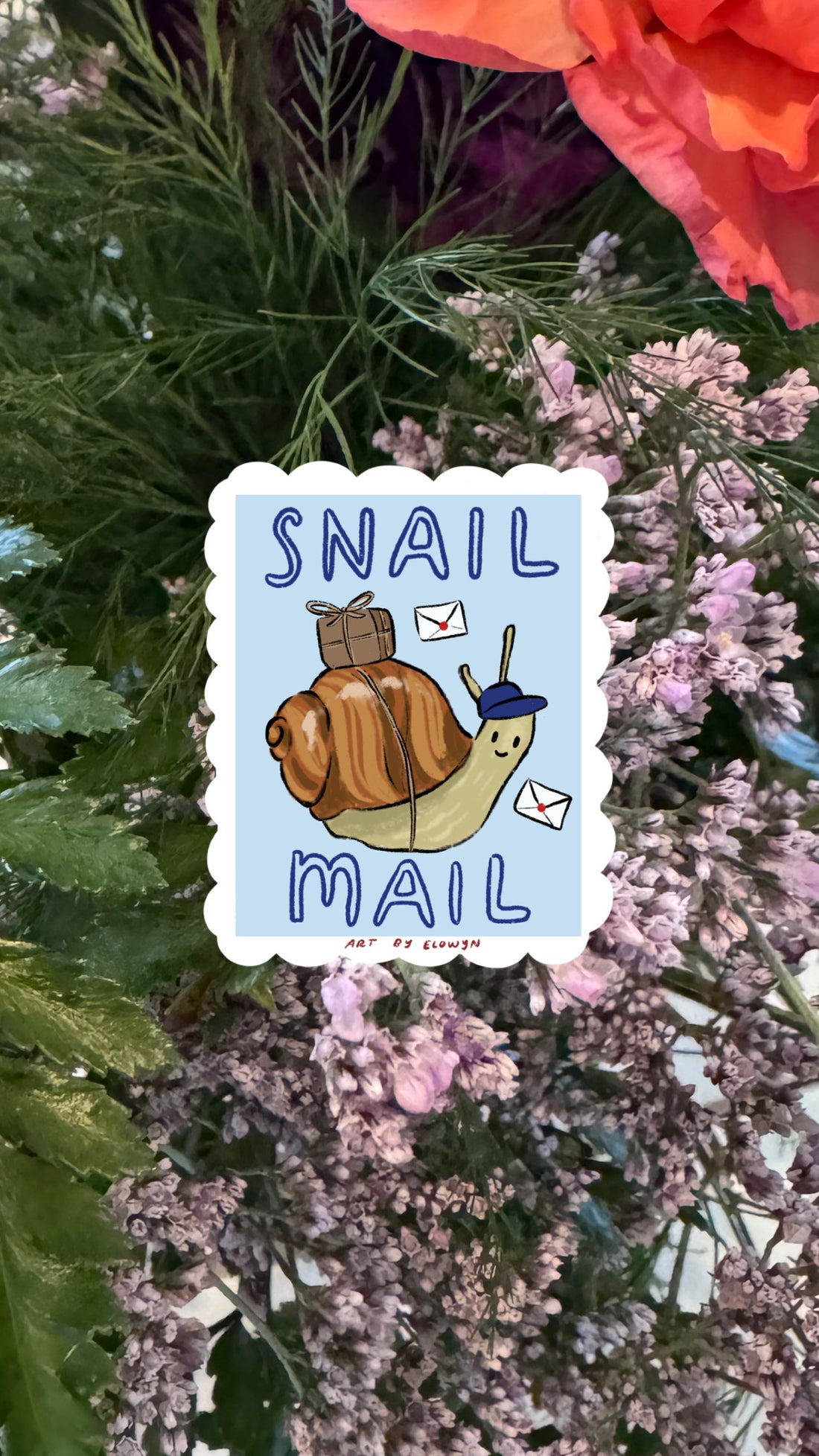 Mini Snail Mail Stamp Sticker – Art by Elowyn