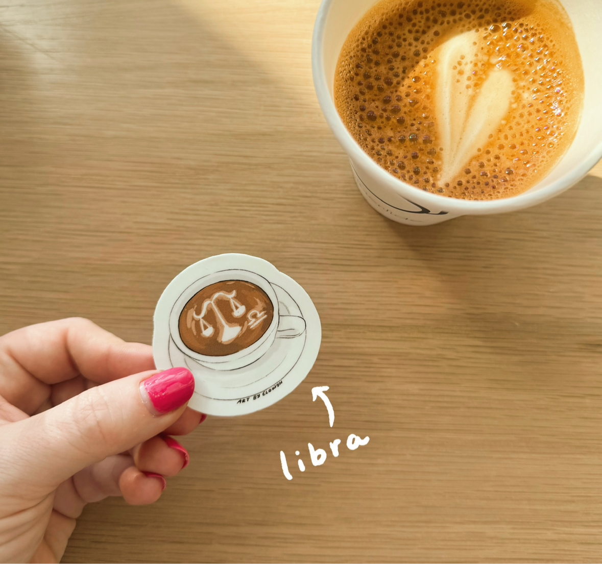 Mini Zodiac Latte Art Coffee Cup Stickers