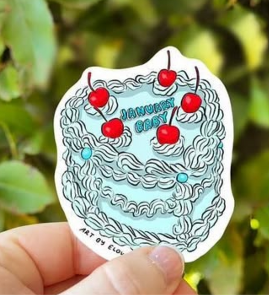 January Baby Cake Sticker