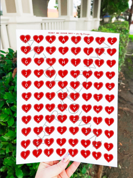 Heart Letters Sticker Sheet