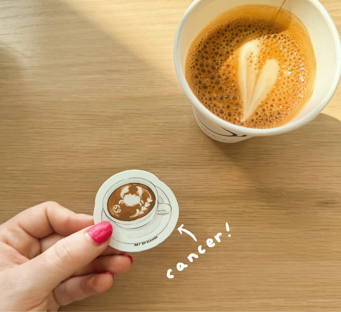 Mini Zodiac Latte Art Coffee Cup Stickers