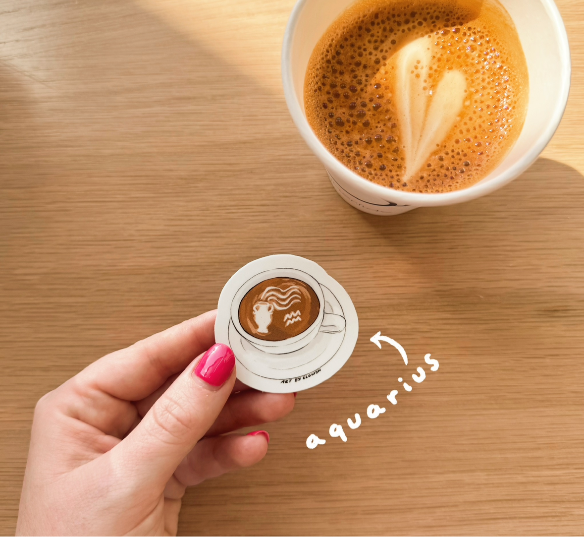 Mini Zodiac Latte Art Coffee Cup Stickers