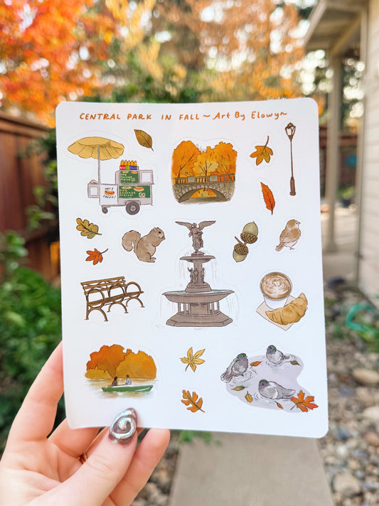 Central Park in Fall Sticker Sheet