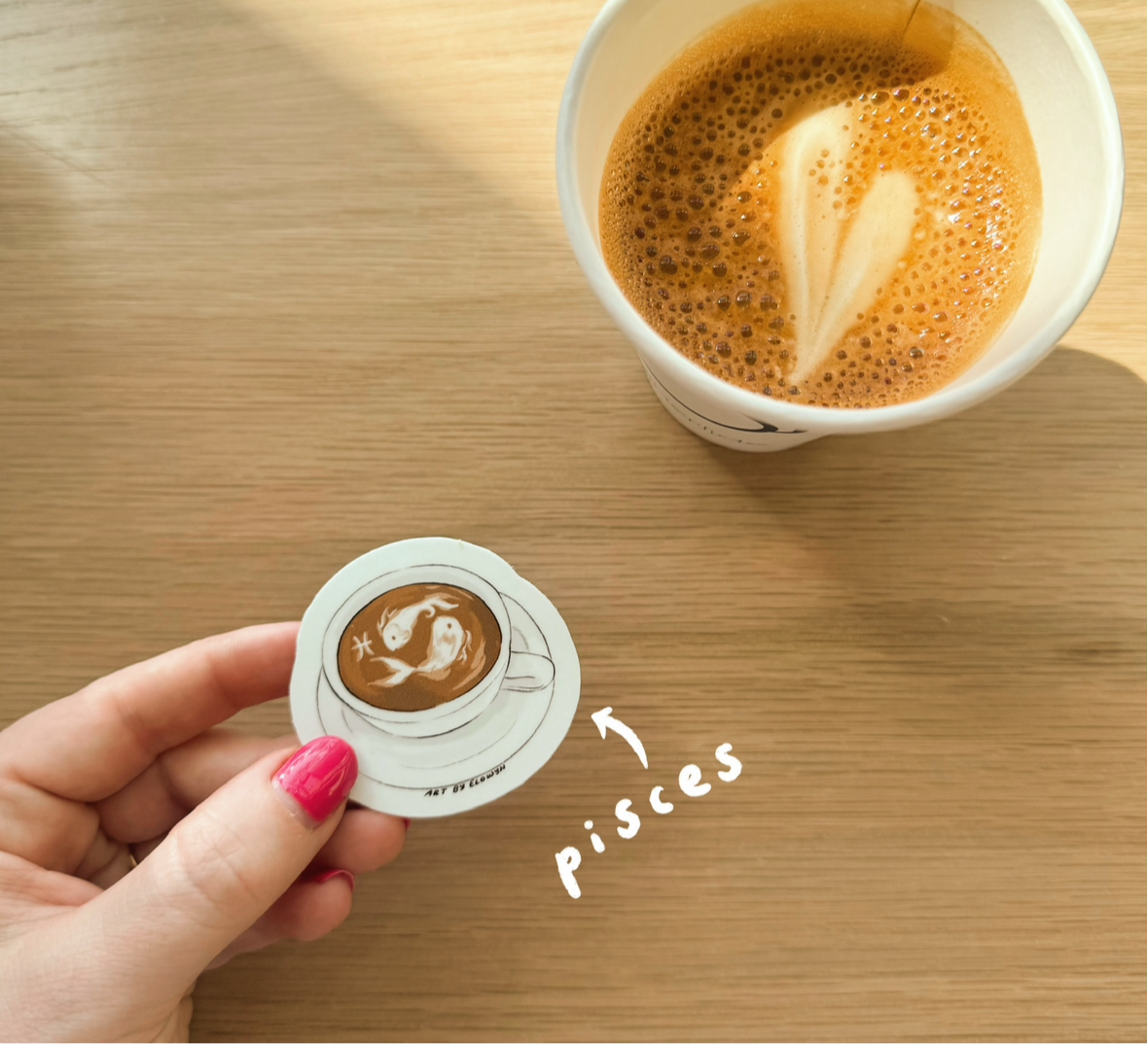 Mini Zodiac Latte Art Coffee Cup Stickers