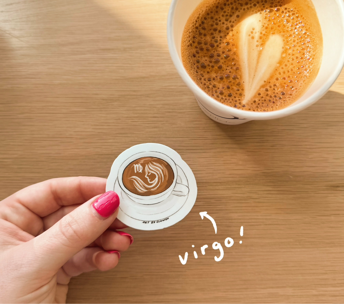 Mini Zodiac Latte Art Coffee Cup Stickers