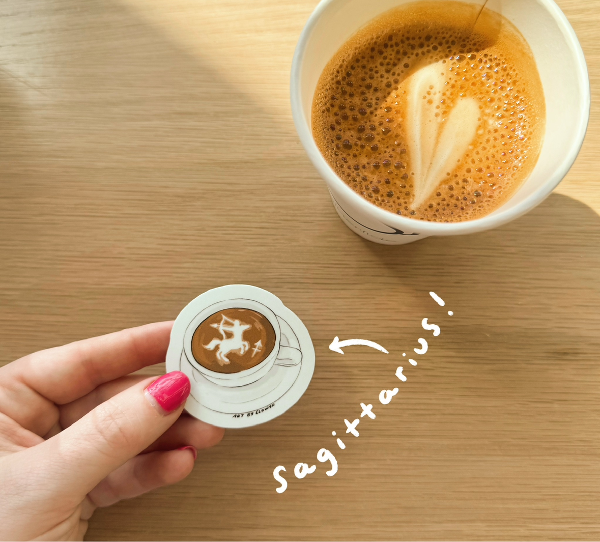 Mini Zodiac Latte Art Coffee Cup Stickers