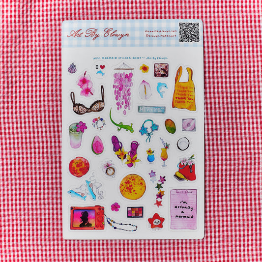 NYC Mermaid Sticker Sheet