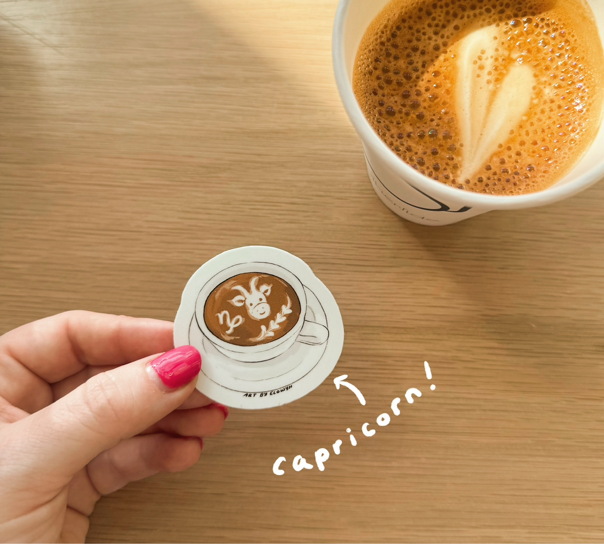 Mini Zodiac Latte Art Coffee Cup Stickers