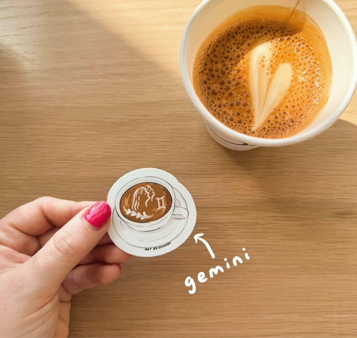Mini Zodiac Latte Art Coffee Cup Stickers
