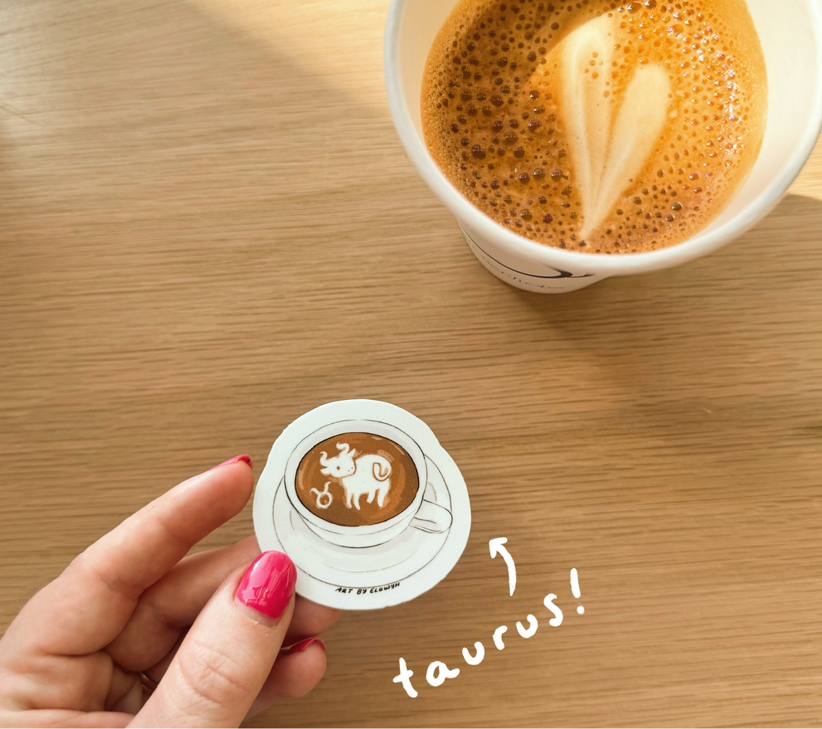 Mini Zodiac Latte Art Coffee Cup Stickers