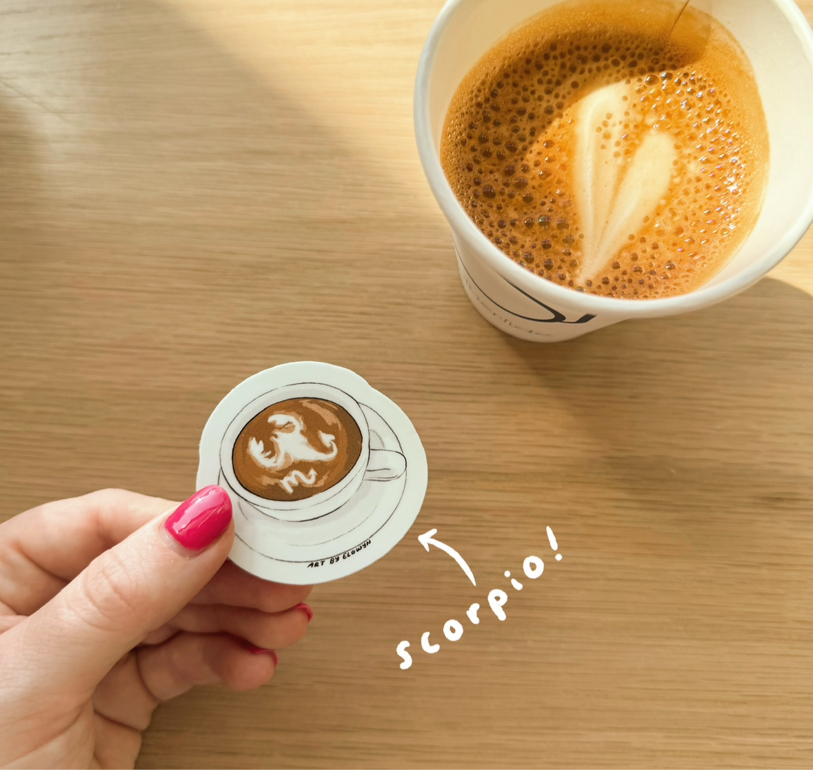 Mini Zodiac Latte Art Coffee Cup Stickers