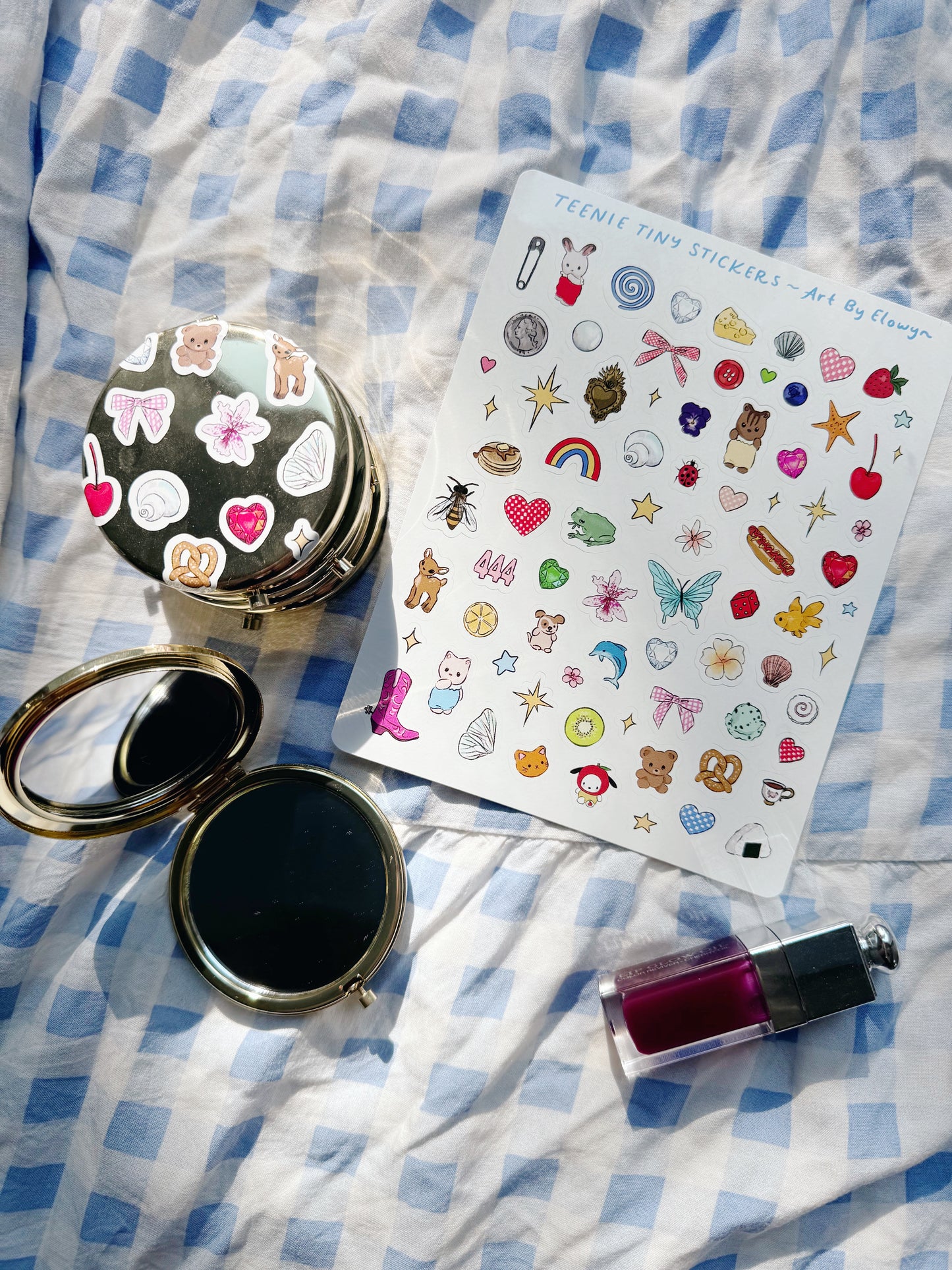 Compact Mirror + Teenie Tiny Sticker Sheet