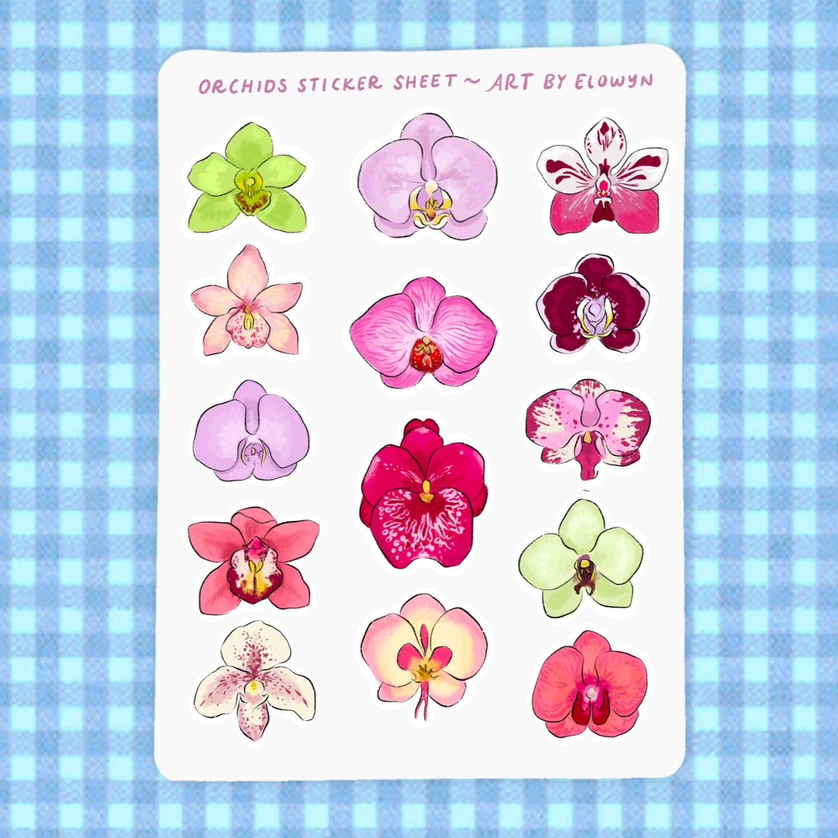 Orchid Sticker Orchids Sticker Sheet – Art by Elowyn