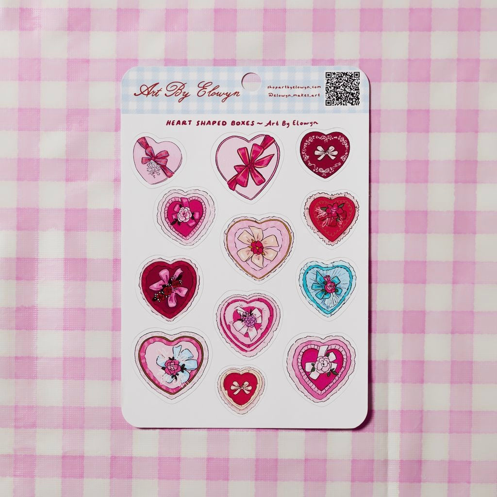 Heart Shaped Boxes Sticker Sheet