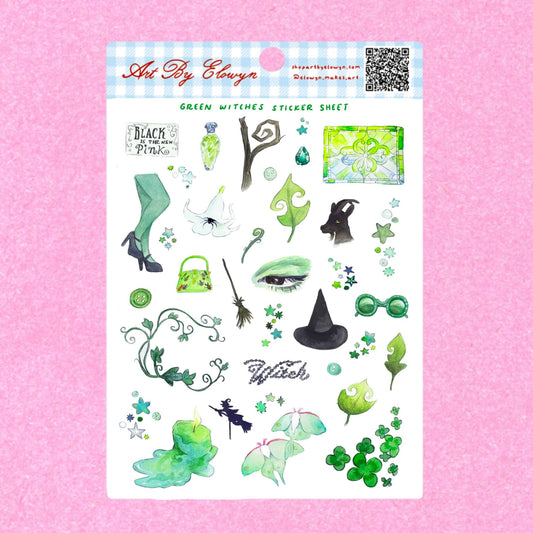 Product photo of the Green Witches Sticker Sheet