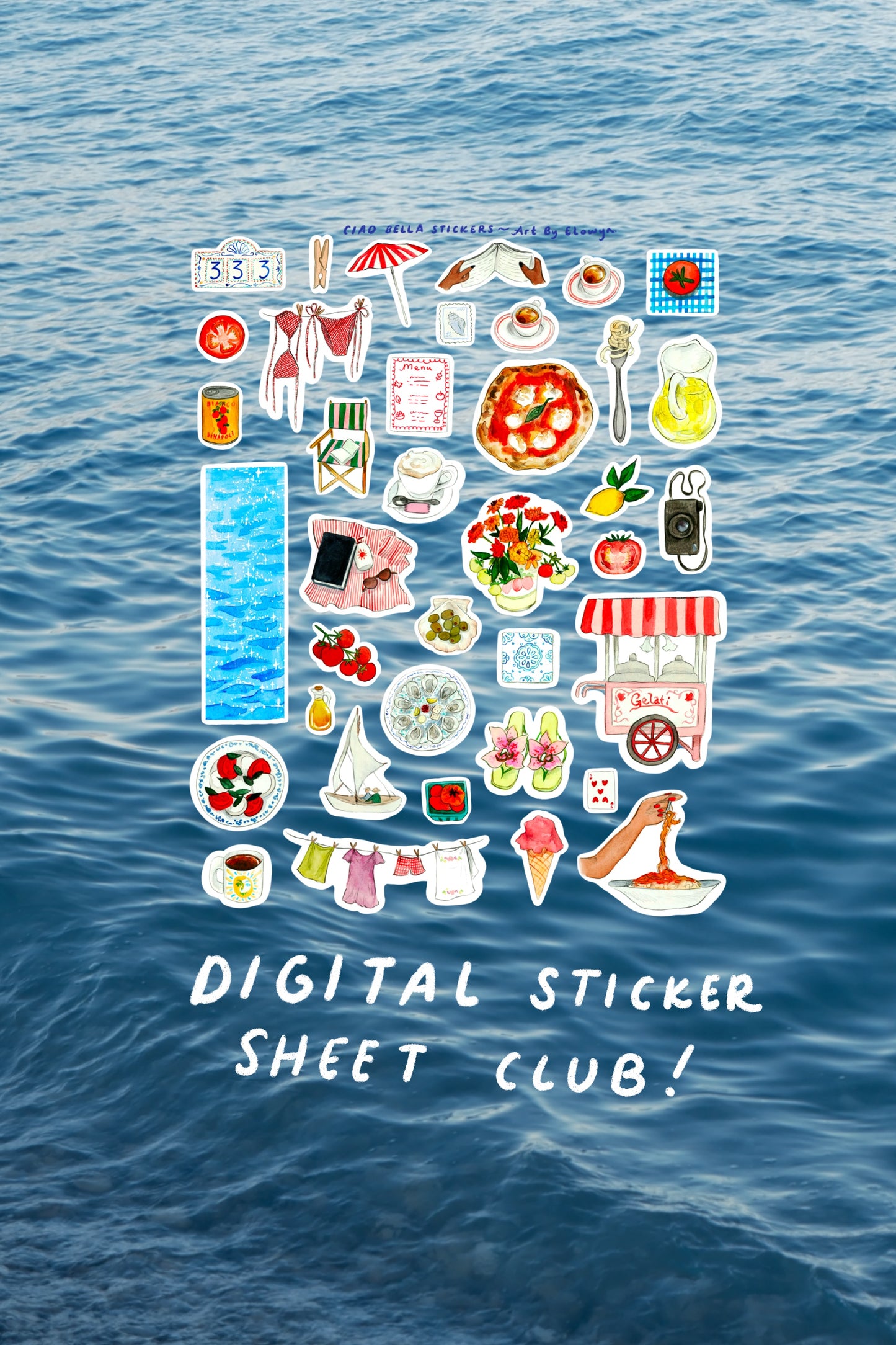 Digital Download Sticker Sheet Club Subscription - August