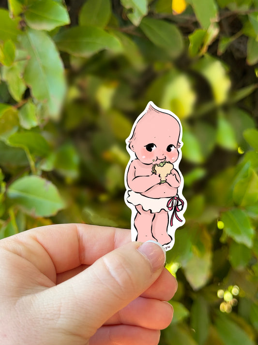 Kewpie Baby with a Sandwich Sticker