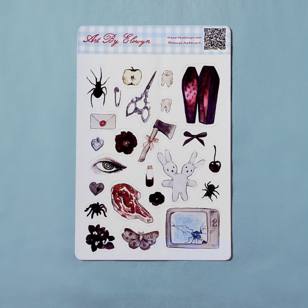 The Scary Watercolor Sticker Sheet