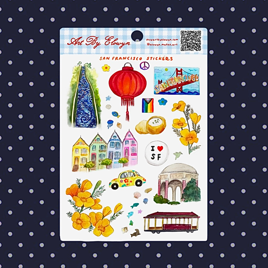 Sf Sticker San Francisco Sticker Sheet – Art by Elowyn
