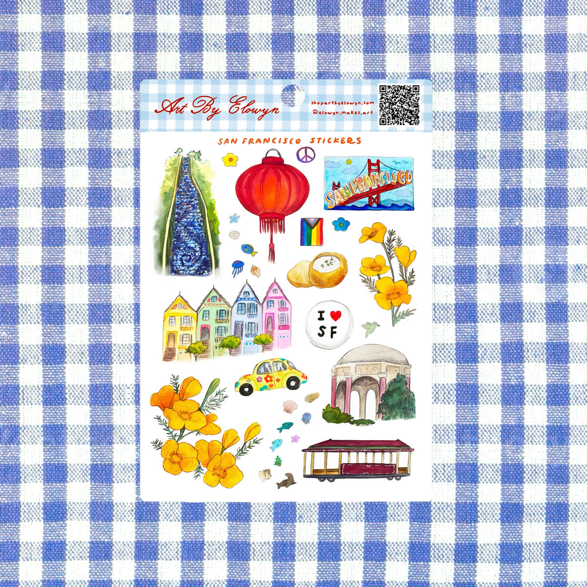 Sf Sticker San Francisco Sticker Sheet – Art by Elowyn