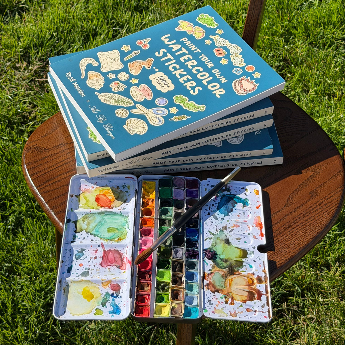 Paint Your Own Watercolor Stickers Book and Months of the Year Bundle