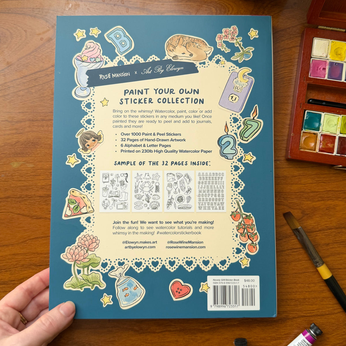 Paint Your Own Watercolor Stickers Book and Months of the Year Bundle
