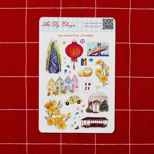 Art By Elowyn's San Francisco Sticker Sheet
