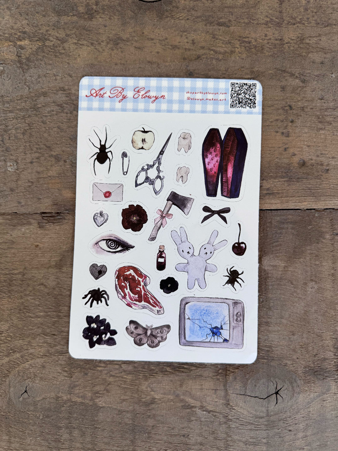 A product photo of Art by Elowyn's Scary Sticker Sheet