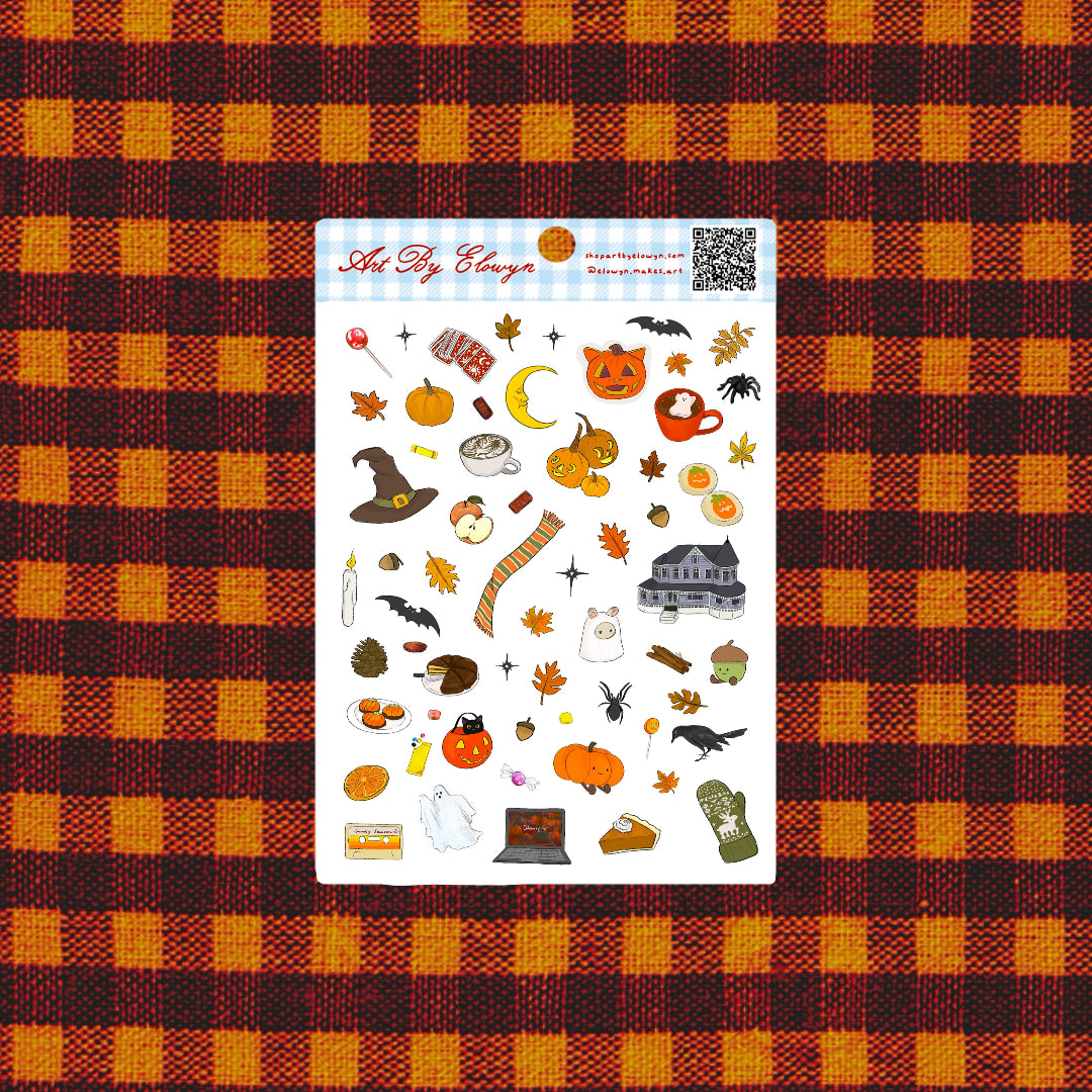 A product image of Art By Elowyn's Teenie Tiny Halloween Sticker Sheet