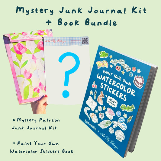 Paint Your Own Watercolor Stickers Book - Junk Journal Bundle