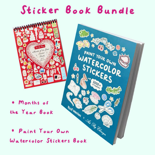 Paint Your Own Watercolor Stickers Book and Months of the Year Bundle