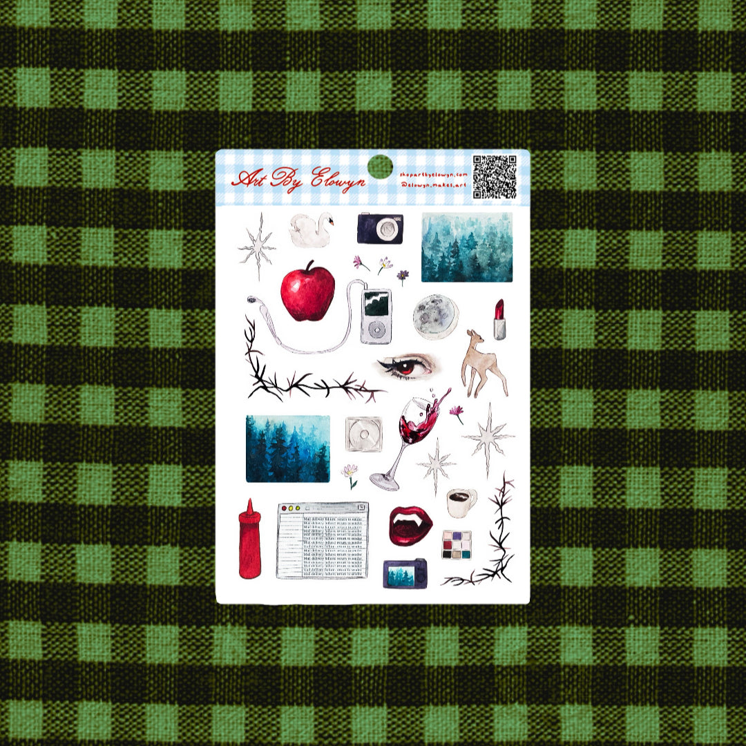 A product photo of Art By Elowyn's Vampires Sticker Sheet for Halloween