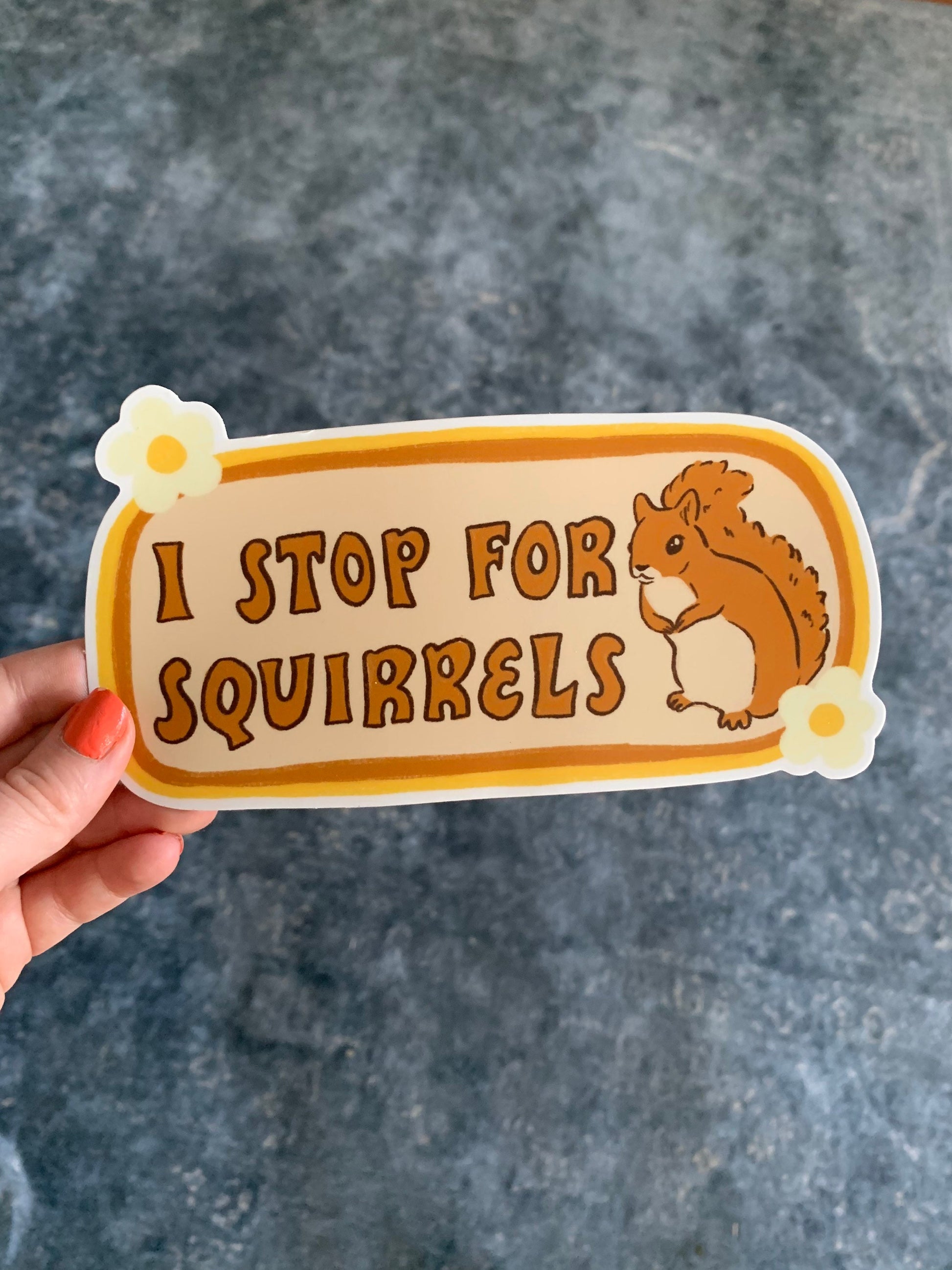 I Stop For Squirrels Bumper Sticker | Squirrel Sticker | Stickers for Car | Bumper Stickers | Waterproof Stickers | Stickers