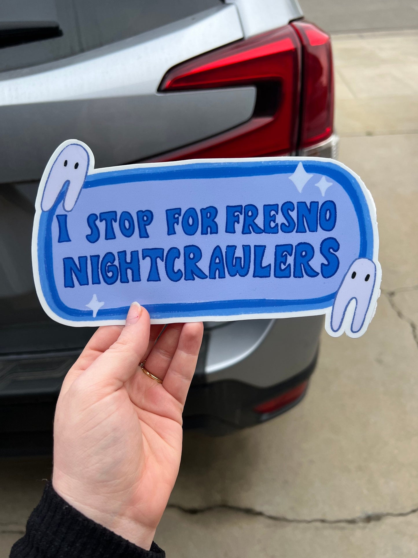 I Stop for Fresno Nightcrawlers Bumper Sticker | Fresno Nightcrawler Sticker | Stickers for Car | Cryptids