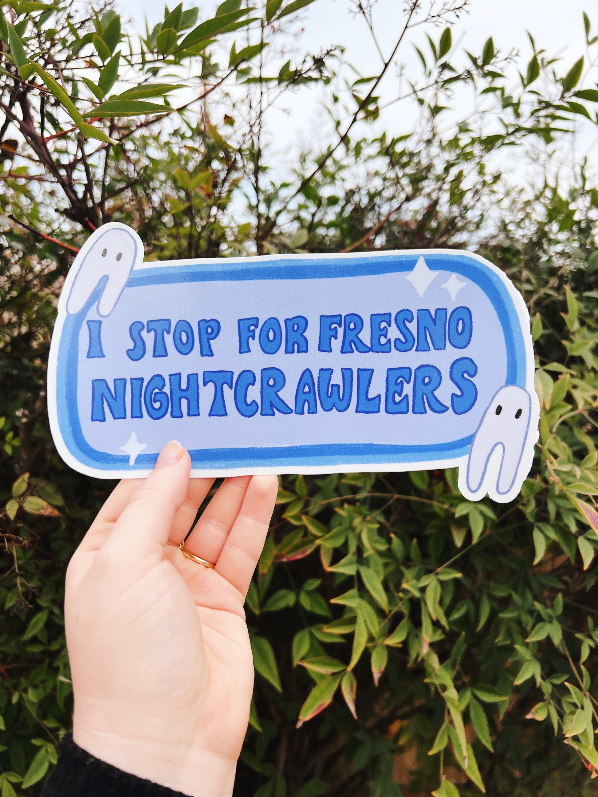 I Stop for Fresno Nightcrawlers Bumper Sticker | Fresno Nightcrawler Sticker | Stickers for Car | Cryptids